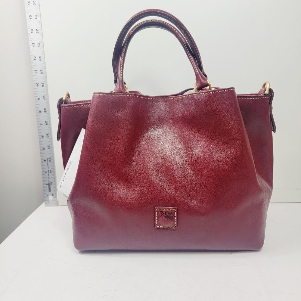 Dooney & Bourke Florentine Barlow Bucket Crossbody Bag Dark Red NWT $548 - Picture 2 of 15